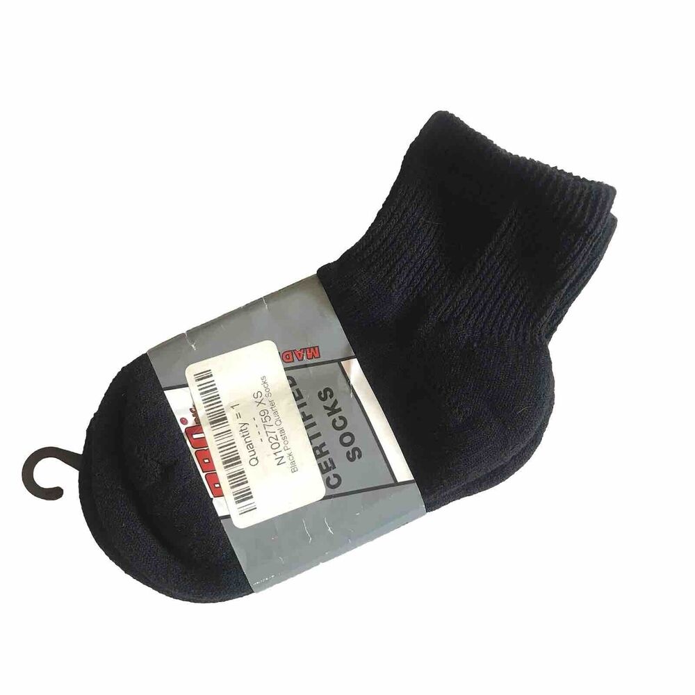 NWT PRO FEET USPS Certified Black Quarter Socks Wmn Size 7-9 XS Fits 12.5-5 Shoe